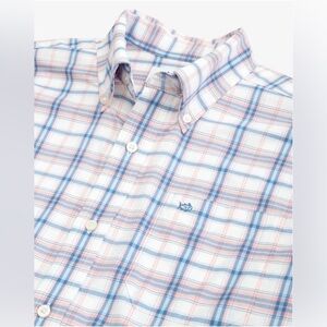 Southern Tide Intercoastal Men's Button-Up Pink Plaid Shirt Long Sleeve​